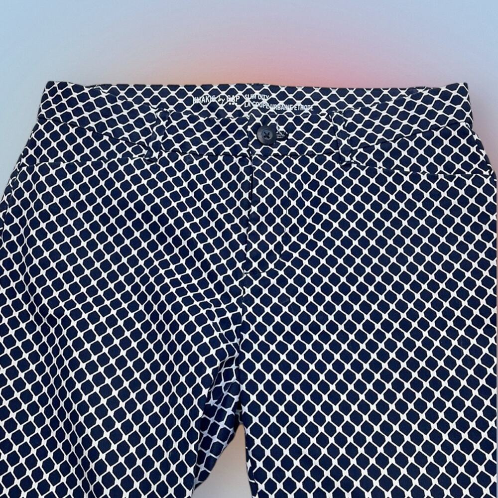 GAP Women’s 0 Blue White SLIM CITY Ankle Pant